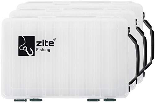 Zite Fishing Köderbox 27x18x4,5cm - Kunstköder-Box Tacklebox Zweiseitig -...