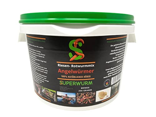 Angelwurm-Mix 250g (ca.300 St.) - Der Riesen-Rotwurmmix mit lebenden...