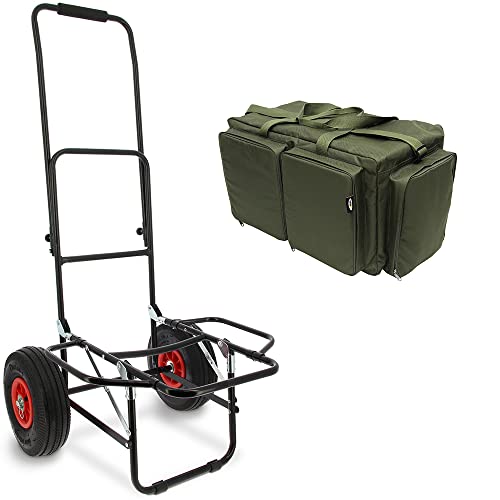 DNA Leisure Karpfenangelwagen mit Doppelrad, schnell faltbar, leicht, mit...