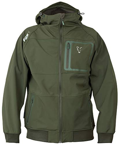 Fox Collection Greensilver Shell Hoodie - Softshell Pullover, Größe:XL