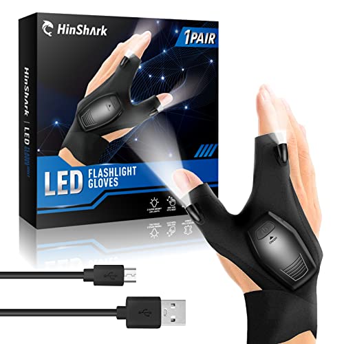 Hinshark Geschenke für Männer, Angelzubehör LED Angeln Handschuhe, Männer...