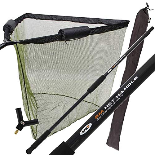 106,7 cm Karpfen Angeln Kescher mit Dual Net Float System, 2 m Griff Deluxe...