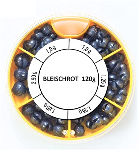 STMK Bleischrot Sortimentsdose 120gr (1,0gr, 1,25gr, 1,8gr und 2,9gr)