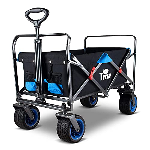 TMZ Faltbarer Bollerwagen All-Terrain Autoreifen Klappwagen, Patentierte...